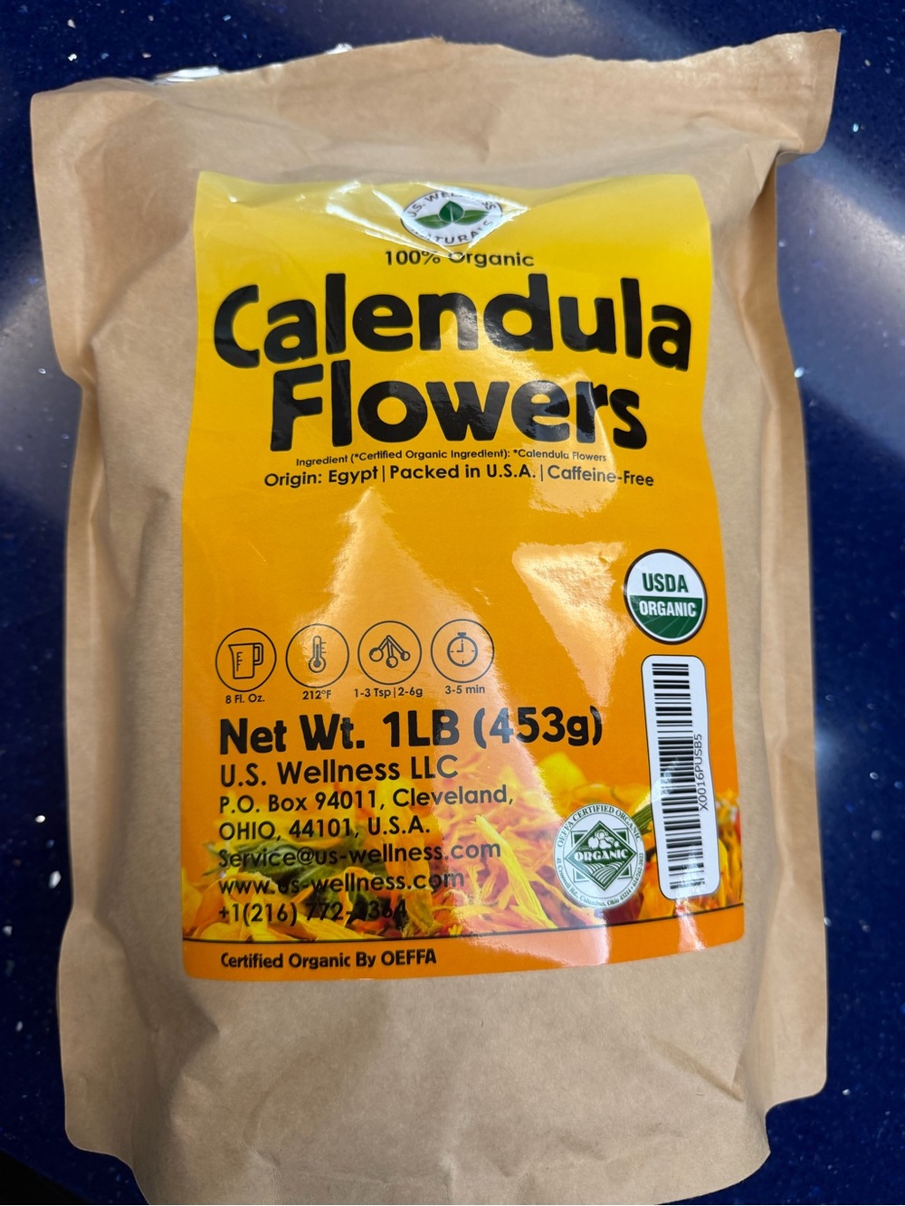 U.S. Wellness Calendula Flowers - Bright Yellow Organic Herbal Flowers